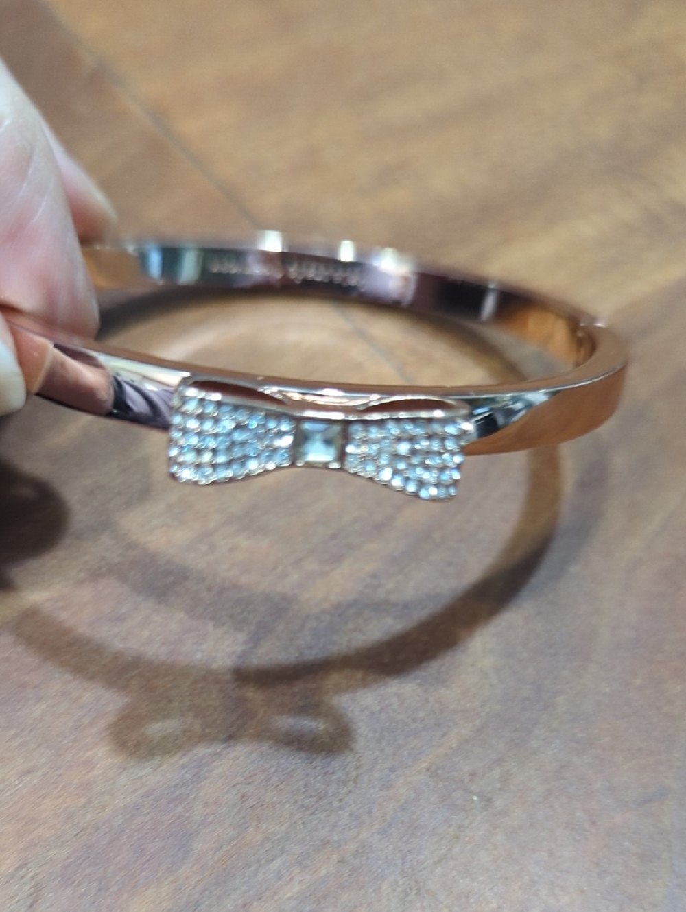 Kate Spade Rose Gold Bow Crystal Bangle Bracelet